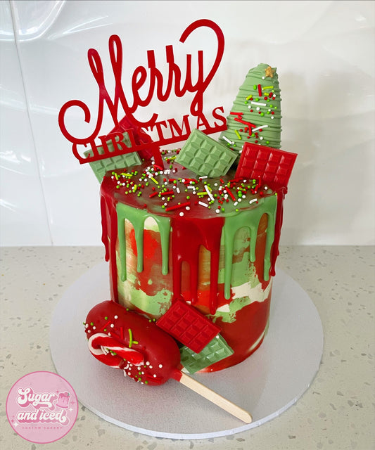 Christmas Drip Cake