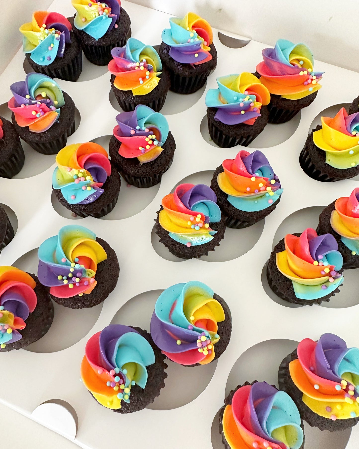 Rainbow Mini Cupcakes