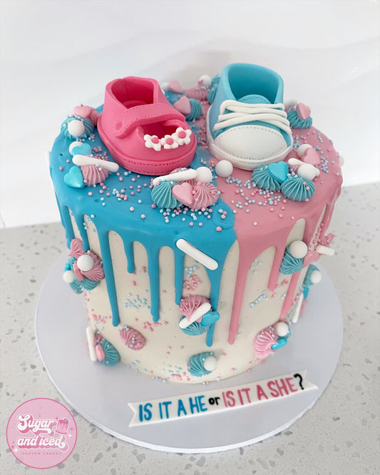 Gender Reveal/Baby Shower Drip Cake