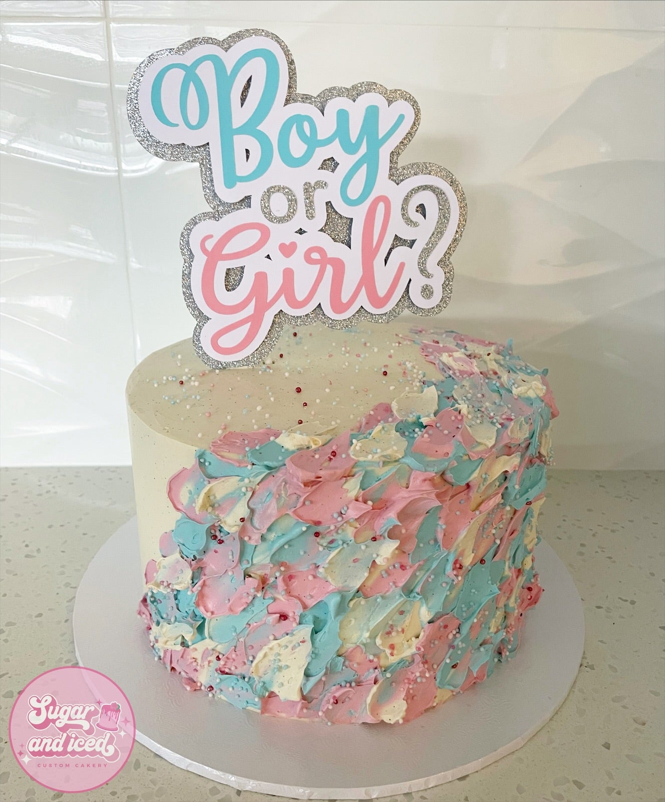 Gender Reveal/Baby Shower Cake