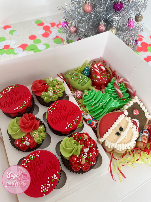 Large Christmas Cupcake Treat Box