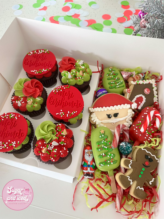 Large Christmas Cupcake Treat Box