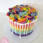 Rainbow Swirl Drip Cake