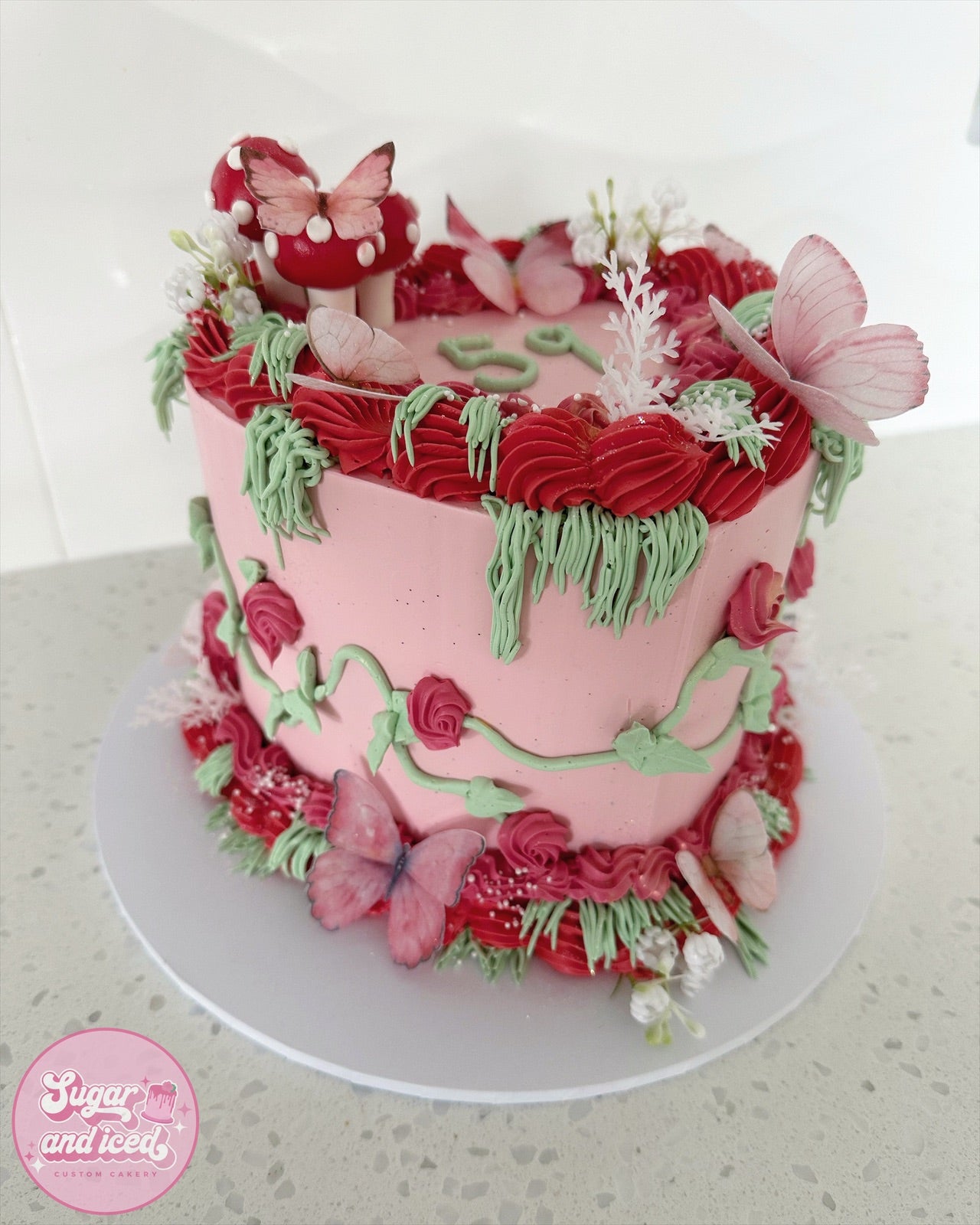 Fairy Garden Heart Cake