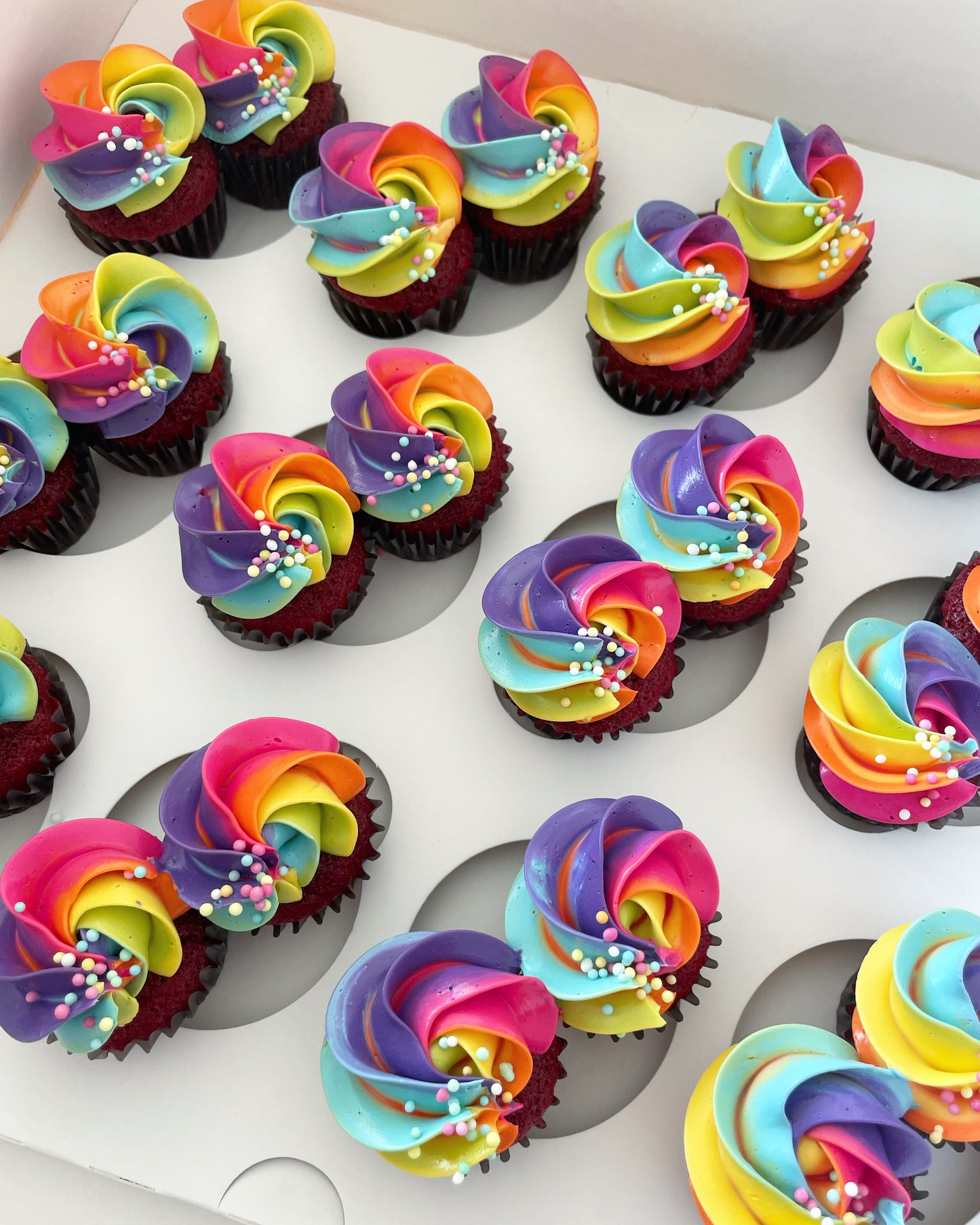 Rainbow Mini Cupcakes