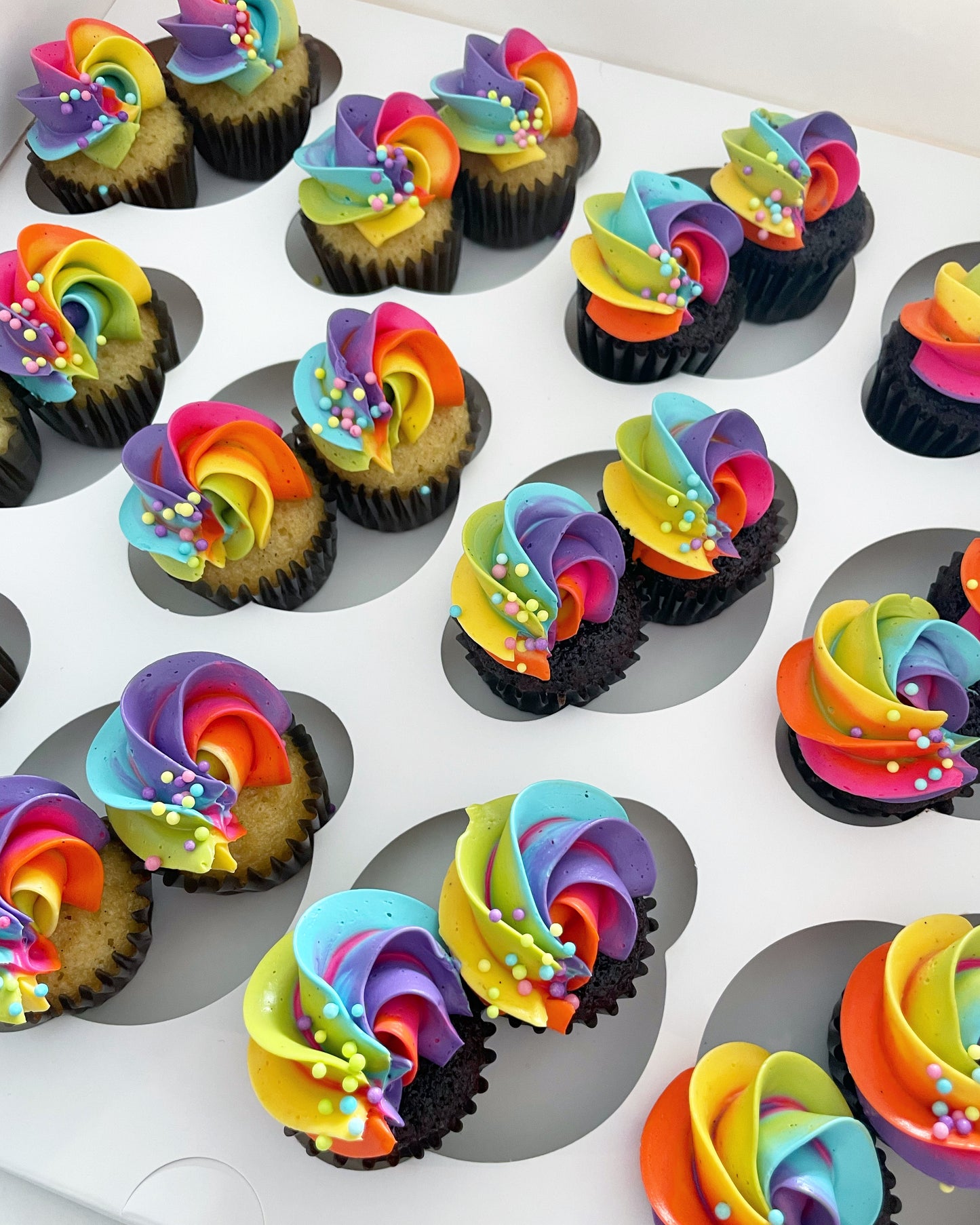 Rainbow Mini Cupcakes