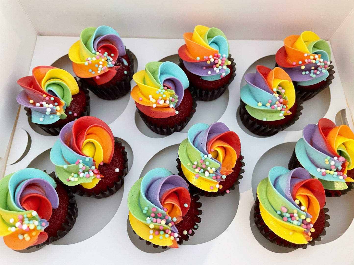 Rainbow Mini Cupcakes